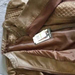 SEBBY COLLECTION Whiskey Brown Faux Leather Jacket